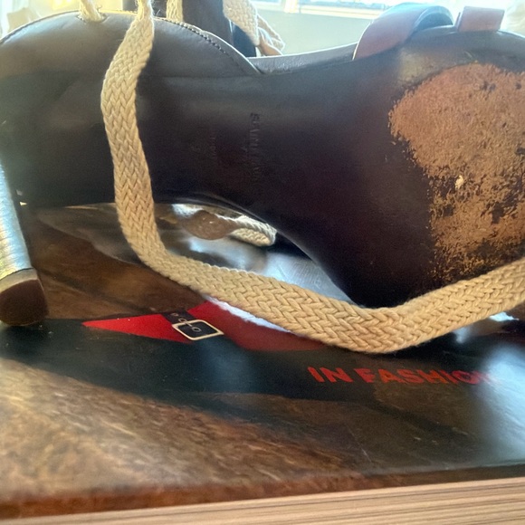 Saint Laurent Brown Leather Majorelle Lace Up Plumps - Picture 3 of 4